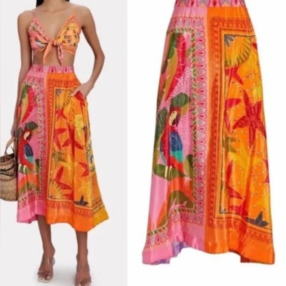 FARM RIO
Mixed Scarves Midi Skirt In Multi size Small